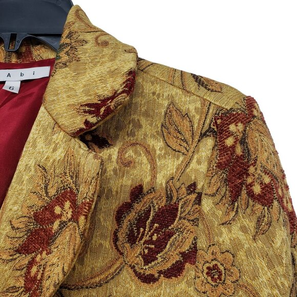 Cabi Y2K Floral‎ Tapestry Jacket Guinevere Brocade Flower Long Fall Coat 179 - Picture 9 of 14